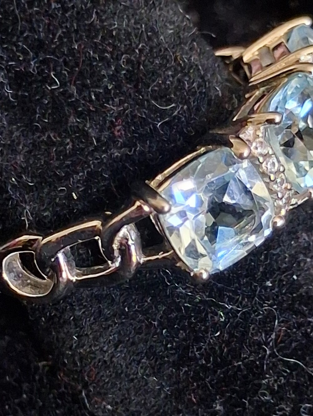 Sterling Silver Aquamarine And Diamond Ring Size 8 - Picture 10 of 13